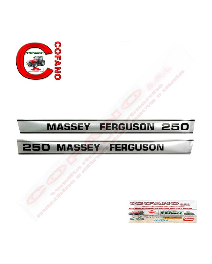 Kit decalcomanie adesivi Massey Ferguson 250