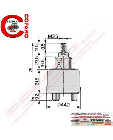 Interruttore pto Ø 44.2 mm Massey Ferguson 5000-6000-8000 Interruttore pto Ø 44.2 mm Massey Ferguson 5000-6000-8000