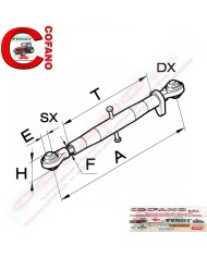 Braccio 3 punto meccanico completo Lungh. 485-726 mm