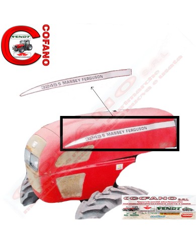 Kit decalcomanie dx e sx Massey Ferguson 3245 S cod. 3656481M1 - 3656482M1