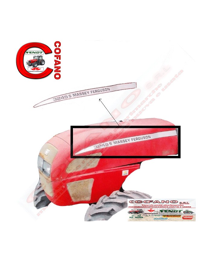 Kit decalcomanie dx e sx Massey Ferguson 3245 S cod. 3656481M1 - 3656482M1