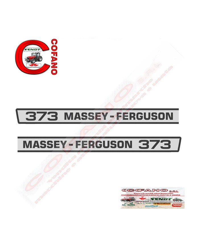 Kit decalcomanie dx e sx Massey Ferguson 373 cod. 3533265M3 - 3533264M3