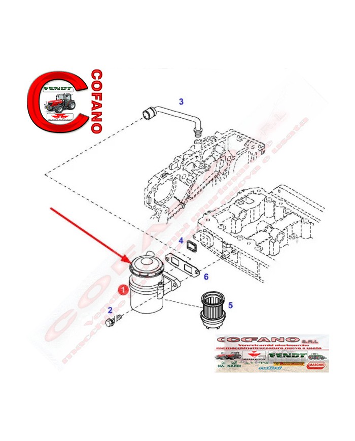 Filtro aria motore Fendt 400-700