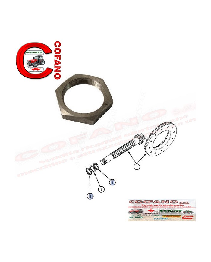 Dado attacco albero 3057278R2 Case IH serie 43 44 45 46 55 56 Dado attacco albero 3057278R2 Case IH serie 43 44 45 46 55 56