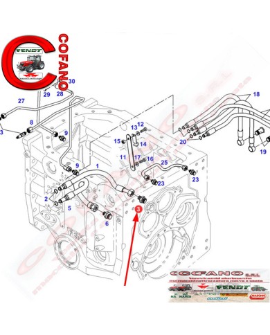 Connettore M18/M 22 x 1.5 per Fendt Massey Ferguson