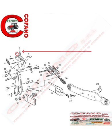 Supporto ancoraggio H144870040011 Fendt 100 - 200 - 300
