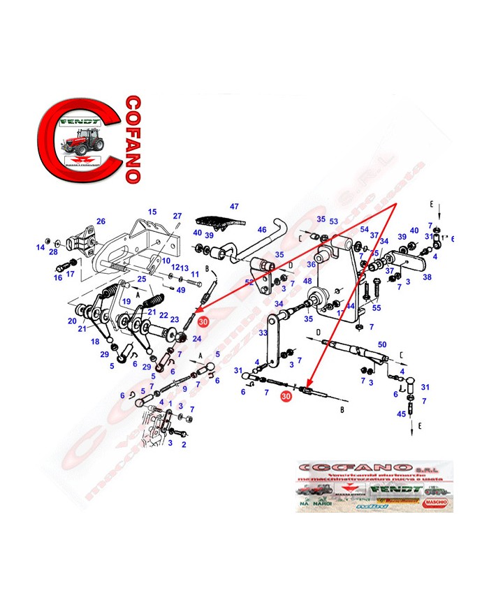 Cavo acceleratore a pedale Lungh. 540 mm Fendt 700-800-900