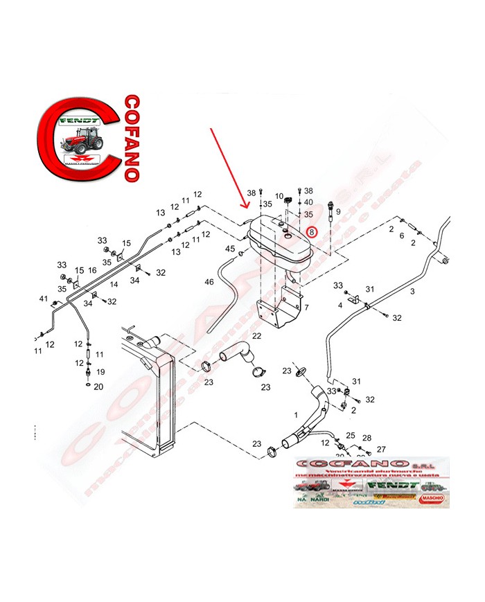 Serbatoio di espansione Fendt 900 Favorit Serbatoio di espansione Fendt 900 Favorit
