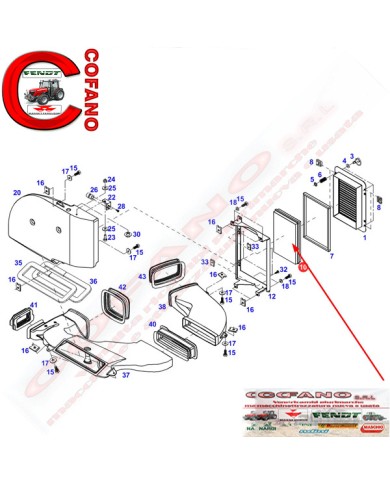 Filtro cabina interno Fendt 800-900 vario 310 x 200 x 44 mm