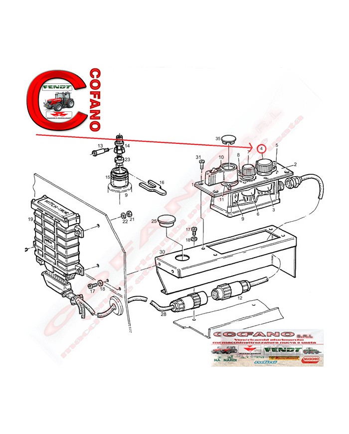 Pomello regolazione sollevatore anteriore Fendt 200