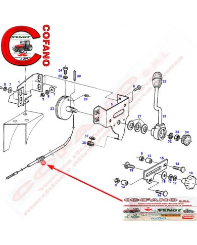 Cavo acceleratore a mano G816200022012 Lungh. 2110 mm Fendt 800-900