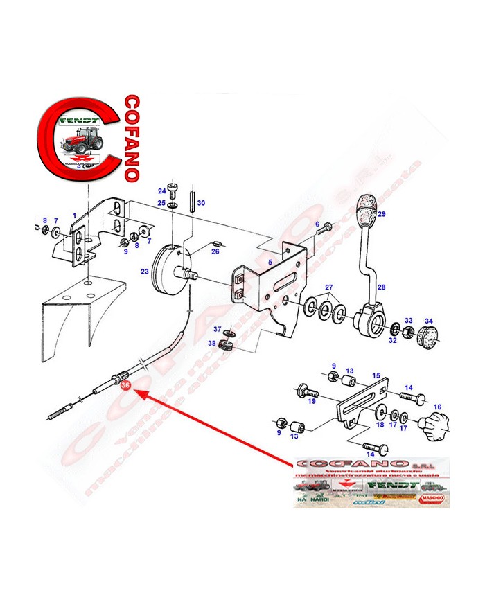 Cavo acceleratore a mano G816200022012 Lungh. 2110 mm Fendt 800-900