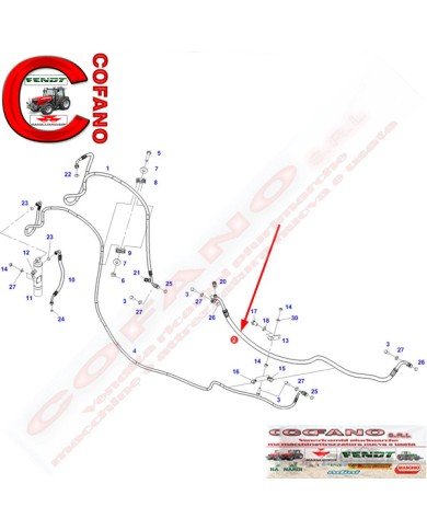 Tubo liquido di raffreddamento G931552030051 per Fendt 900