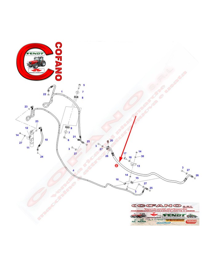 Tubo liquido di raffreddamento G931552030051 per Fendt 900