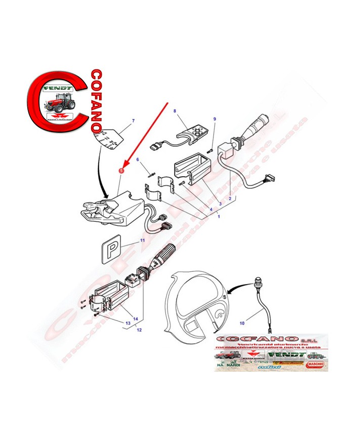 Leva retromarcia Massey Ferguson 6000-7000