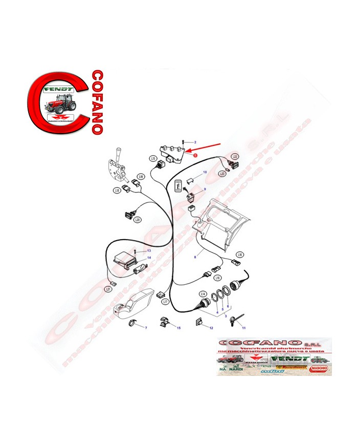 Cruscotto - console elettrica Massey Ferguson serie 6000 - 7000