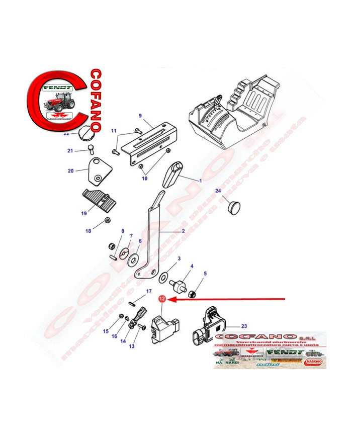 Potenziometro pedale frizione MF serie 4000-5000-6000-7000-8000