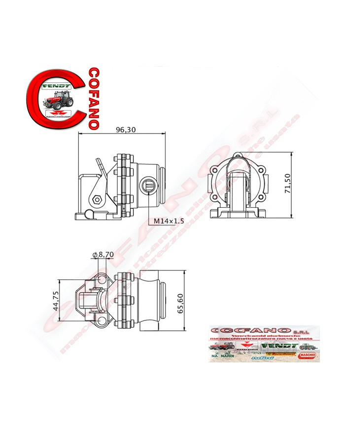 Pompa alimentazione SLH Ø filettatura M14 passo filettatura 1.50 mm