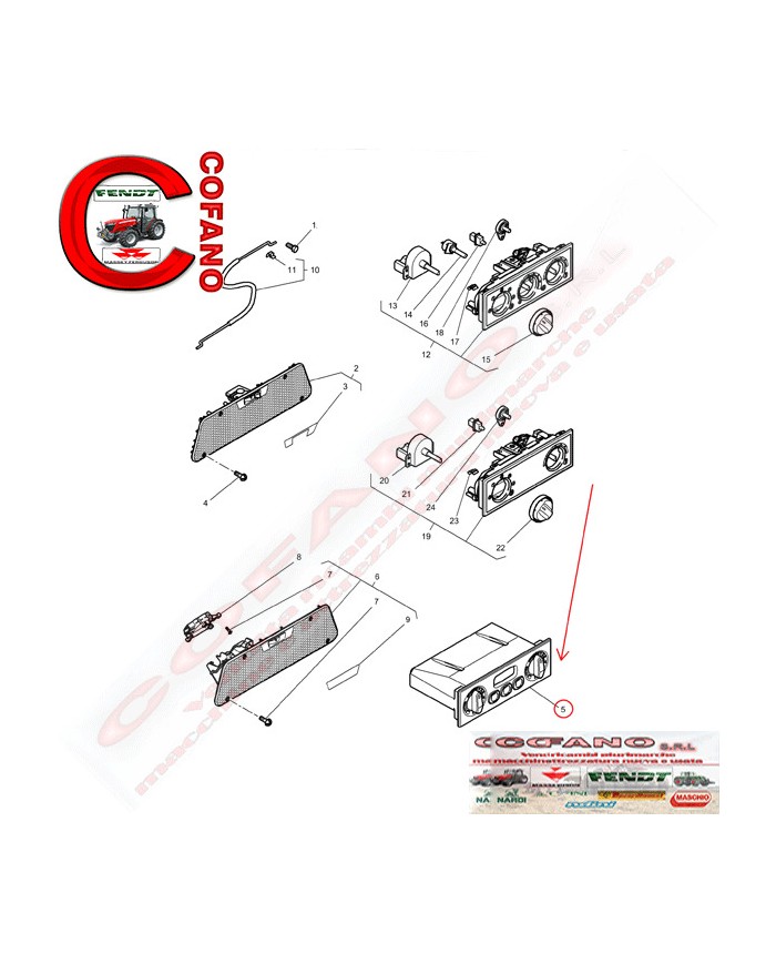 Comando riscaldamento 3786660M95 MF serie 6000-7000-8000