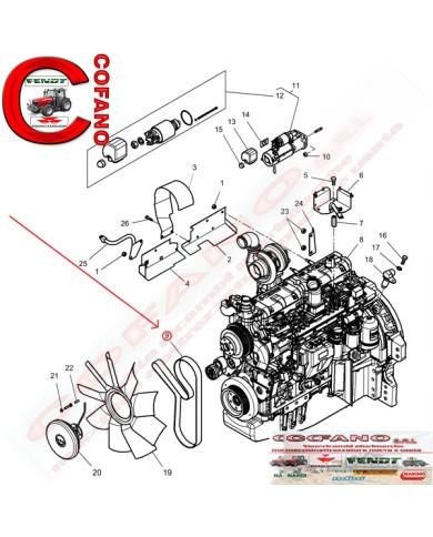 Cinghia 4348738M1 Agco trapezoidale 12PK x 2040 mm MF 8600
