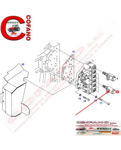 Valvola bloccaggio Fendt 300-400-500-700-800-900 MF 6000-7000-8000