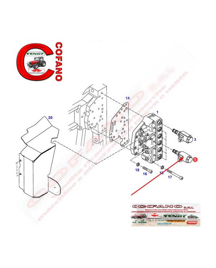 Valvola bloccaggio Fendt 300-400-500-700-800-900 MF 6000-7000-8000