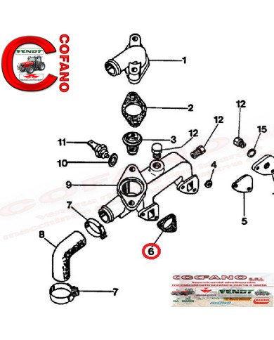 Guarnizione collettore acqua 3055306R3 compatibile Case IH Guarnizione collettore acqua 3055306R3 compatibile Case IH
