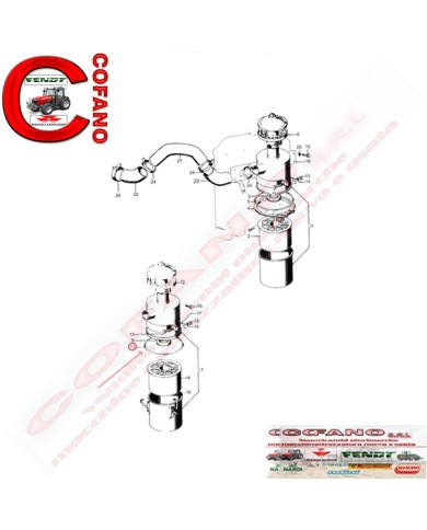 Guarnizione filtro a bagno olio Agco 1425919M1