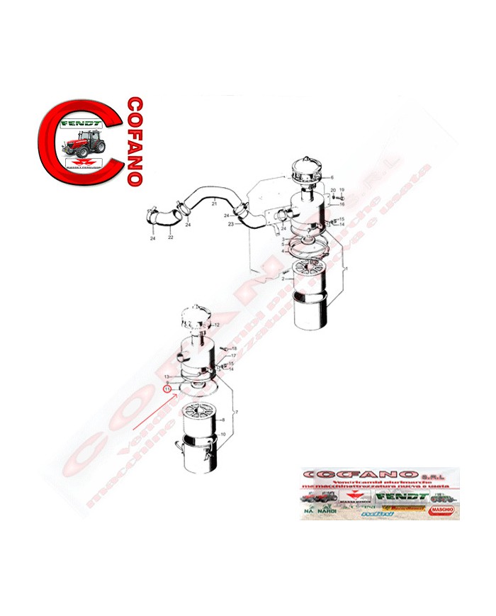 Guarnizione filtro a bagno olio Agco 1425919M1