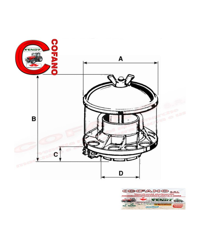 Prefiltro a bagno d'olio 58 mm Landini Massey Ferguson
