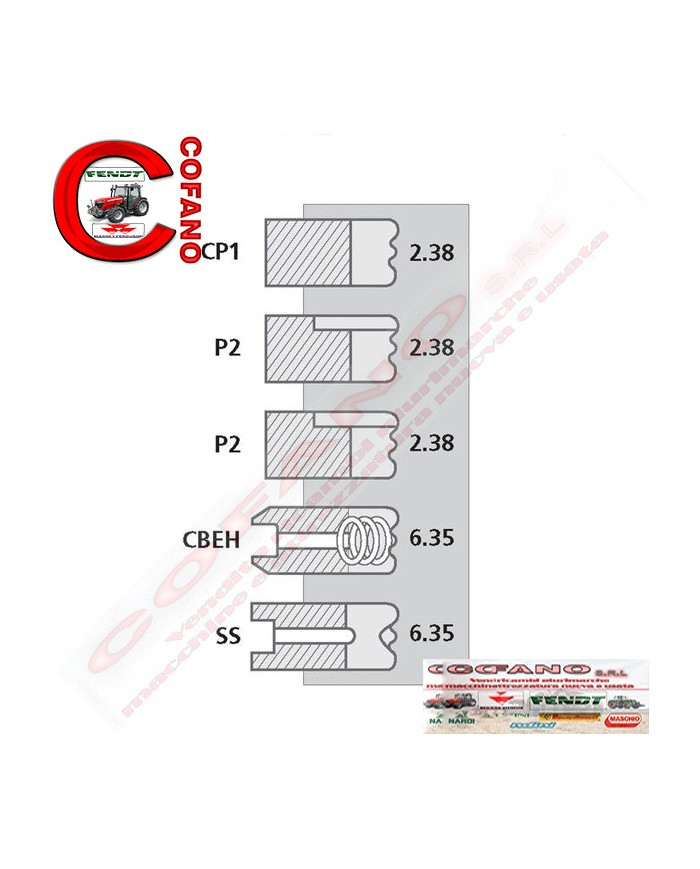 Kit 5 fasce elastiche pistone