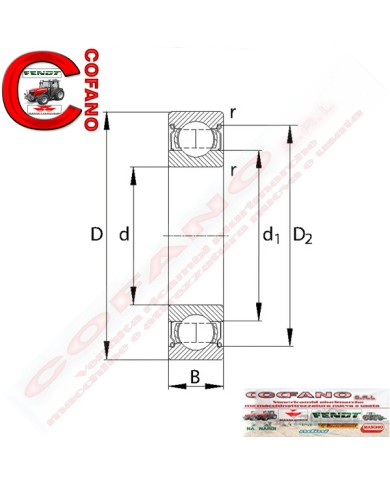 Cuscinetto a sfere a gola profonda 6008ZZ FAG 40x68x15 mm