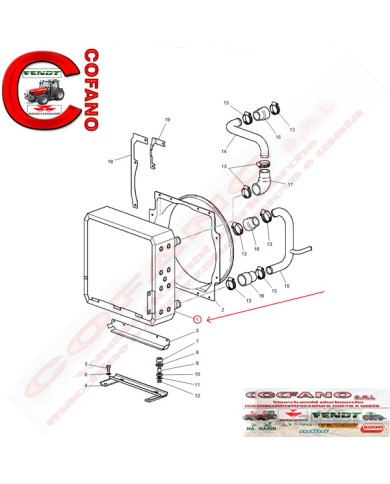 Radiatore acqua SHL adattabile MF serie 3300-3400
