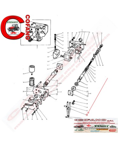 Rullo leva di comando Massey Ferguson serie 100-200