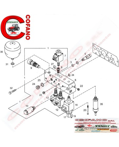 Blocco valvole Agco G931100600011 Fendt 900
