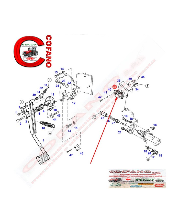 Sensore ad angolo Agco G916971020034 Fendt MF