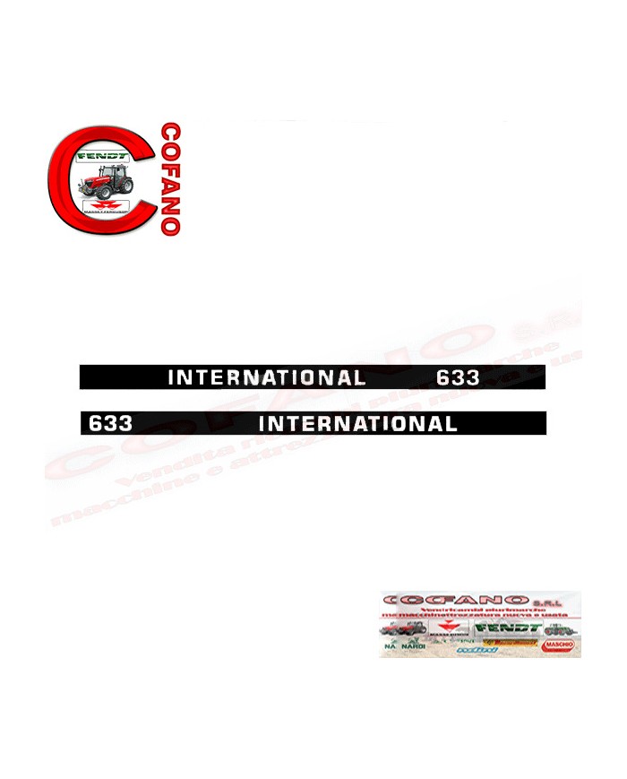 Kit decalcomania cofano 1091199R2-1091200R2 trattore Case IH 633