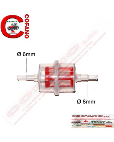 Prefiltro gasolio Ø 6/8 mm Lungh 125 mm