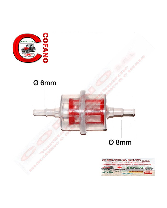 Prefiltro gasolio Ø 6/8 mm Lungh 125 mm