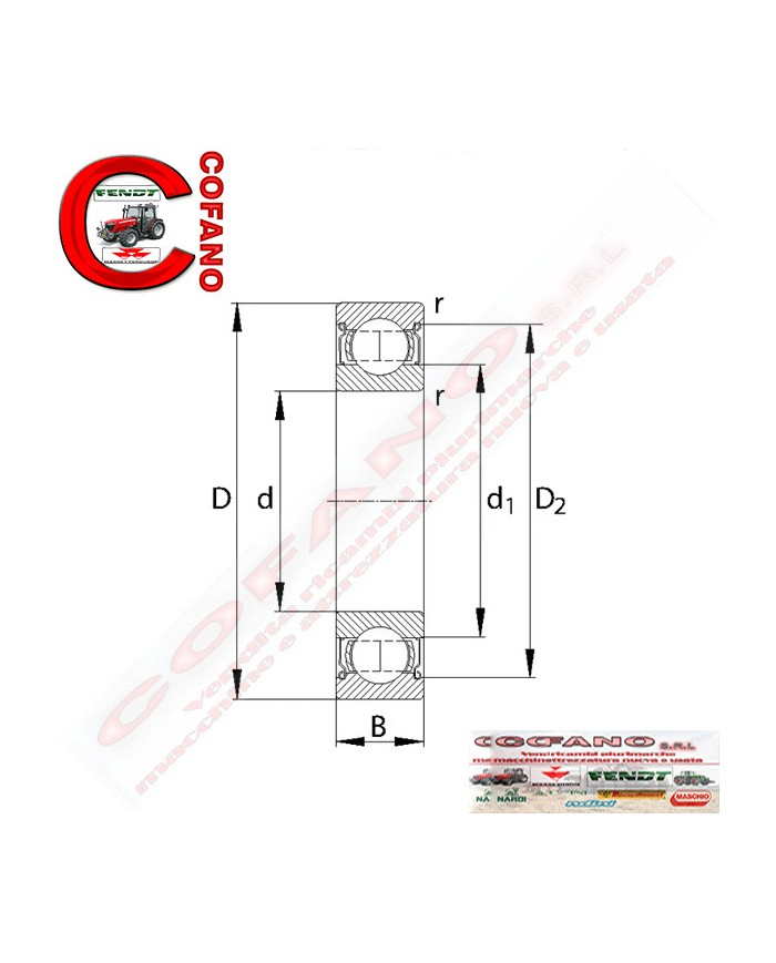 Cuscinetto a gola profonda 30x62x16 mm 6206ZZ INA/FAG
