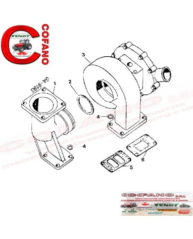 Guarnizione turbina 3132090R1 Case IH Guarnizione turbina 3132090R1 Case IH