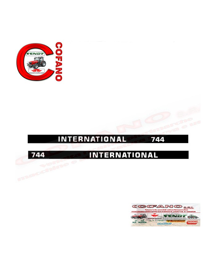 Kit decalcomania cofano 1091217R1-1091218R1 trattore Case IH 744