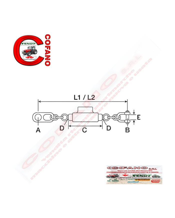 Stabilizzatore a catena Lungh. 540/660 mm Ø 21 mm