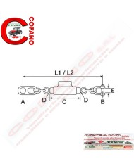 Stabilizzatore a catena Lungh. 540/660 mm Ø 21 mm