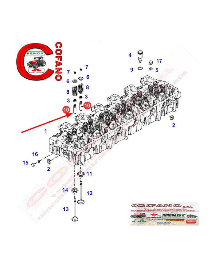 Guida valvola Agco F946201210180 Fendt