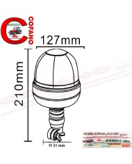 Lampeggiante alogeno con perno flessibile 12/24V
