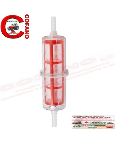 Filtro Gasolio Trasparente in Plastica, Cartuccia in Rete 8-10