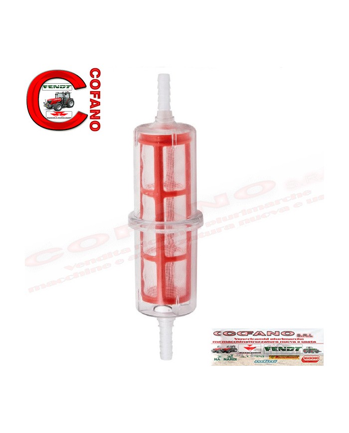 Filtro Gasolio Trasparente in Plastica, Cartuccia in Rete 8-10