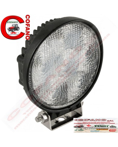 Faro da lavoro a 6 led con staffa 1140 lumen diametro 115 mm