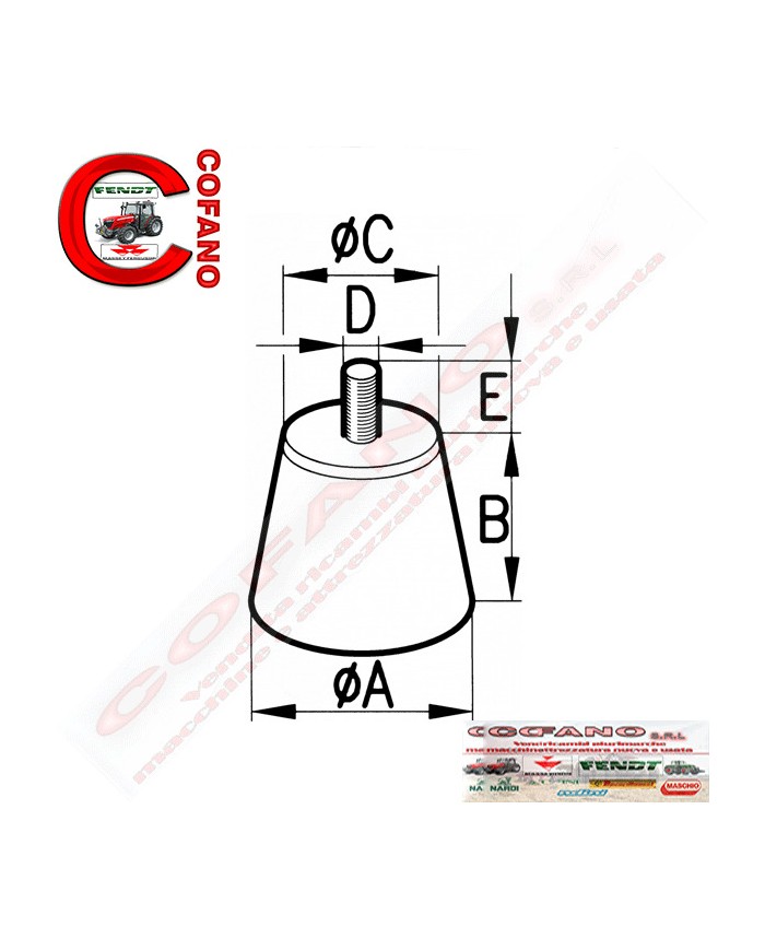 Silentblock antivibrante tronco conico M8x18 Silentblock antivibrante tronco conico M8x18